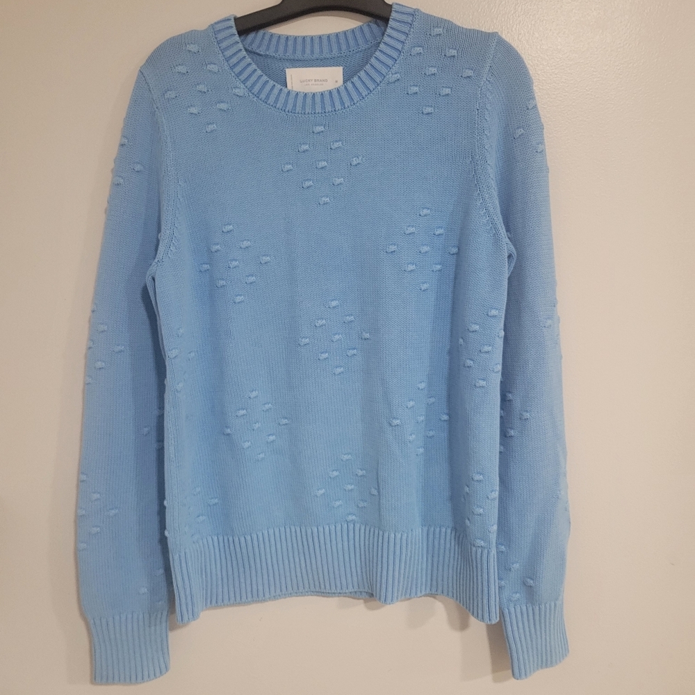 Lucky brand blue knit sweater M